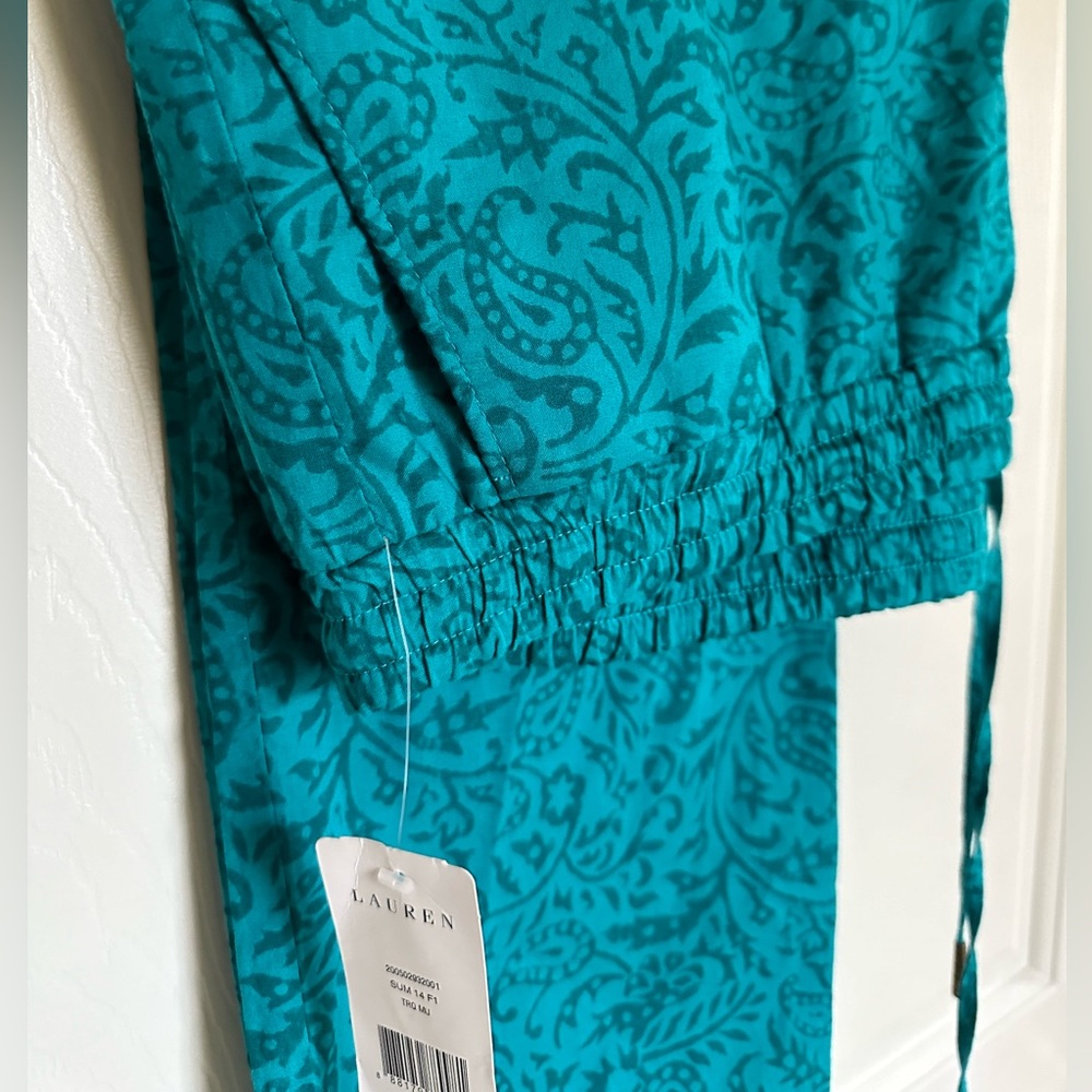 Lauren Ralph Lauren Paisley Print Turquoise Pants